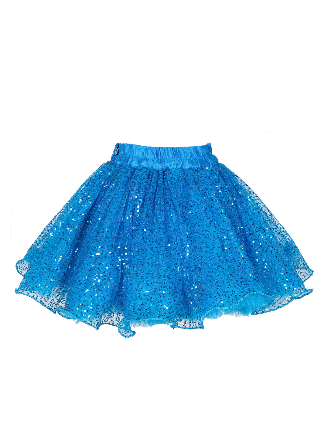 Pink Chick Sequins Skirt -Pherozi  Blue