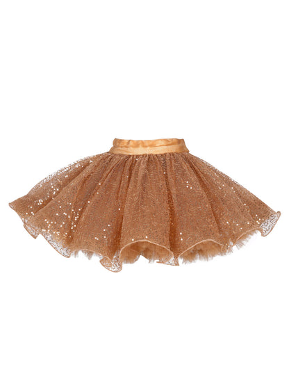 Pink Chick Sequins Skirt -Bronze