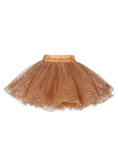 Pink Chick Sequins Skirt -Bronze