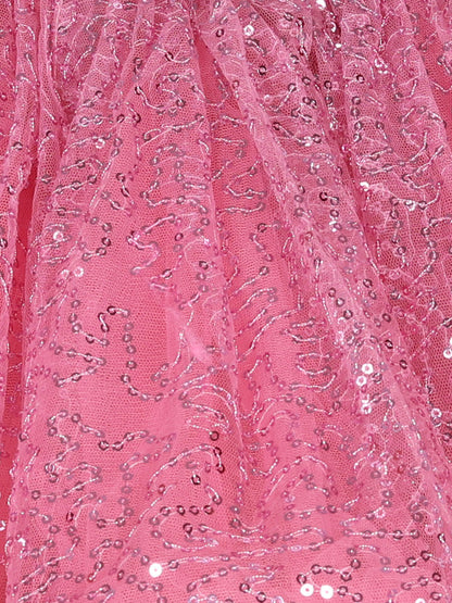 Pink Chick Sequins Skirt -Rose Pink