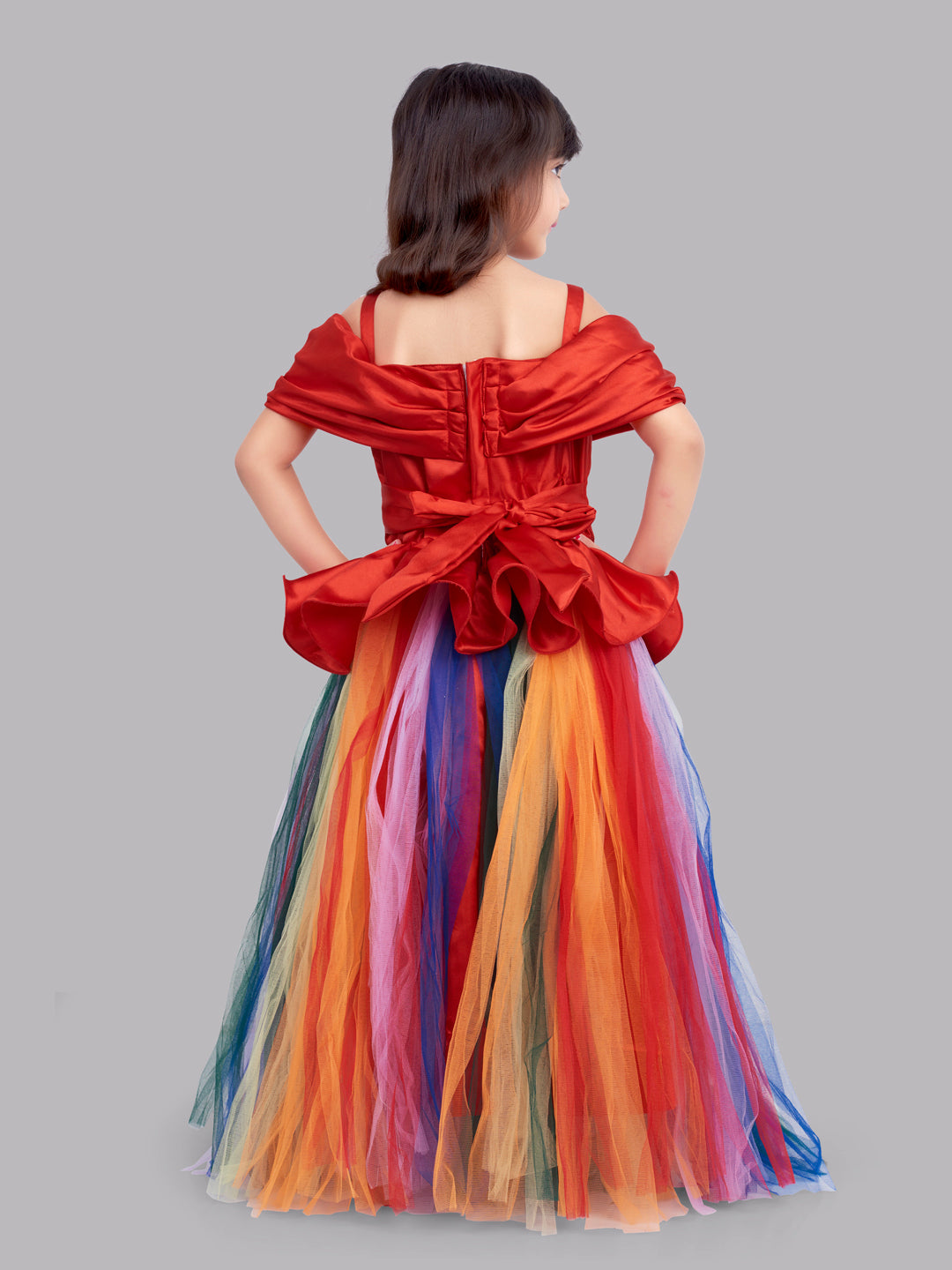 Rainbow Bow Tutu Gown