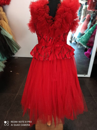 Red Sparkle Tutu Gown
